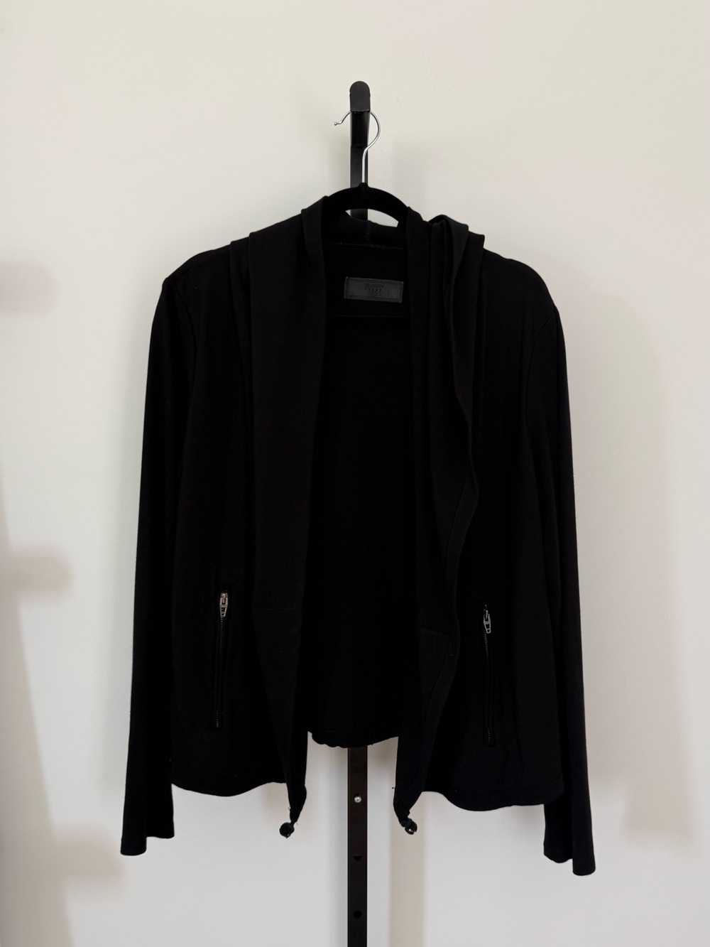 Blank NYC Black Hooded Cape Jacket